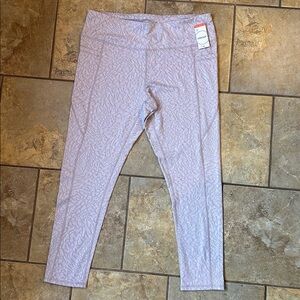 Jockey Women's Light Pink/Cream Patterned Leggings